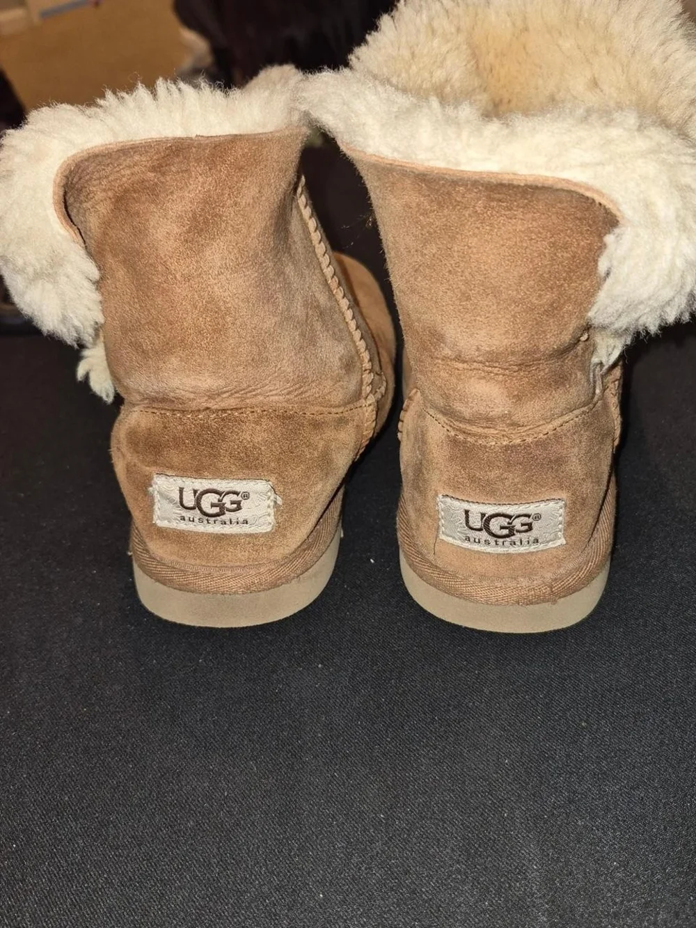 UGG Kids Chestnut Suede Shearling Cuff Boots